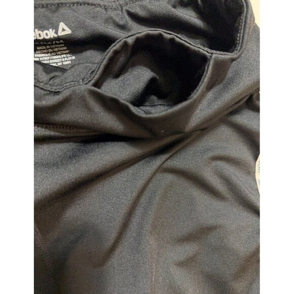 Reebok Black Capri Leggings Size M Moisture Wicking Yoga Pants Identity Tape - Picture 6 of 15